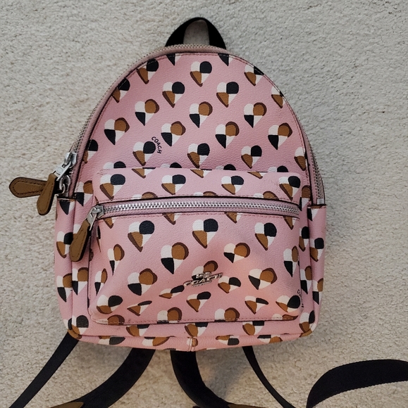 Coach | Bags | Coach Mini Charlie Backpack With Checker Heart Print In ...